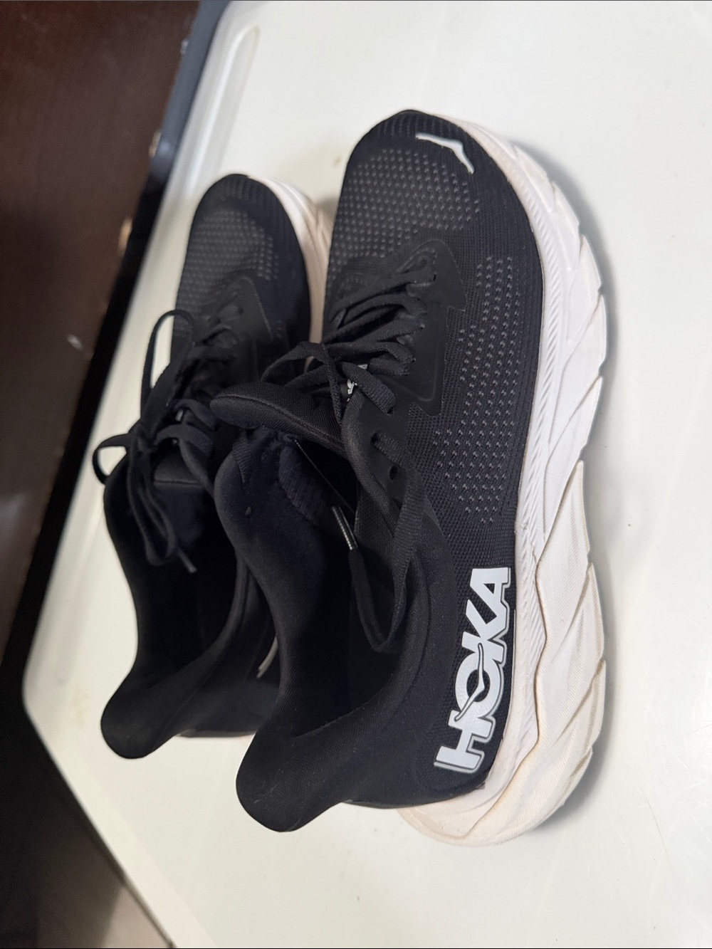 Hoka Men's Black & White Road Running Shoes